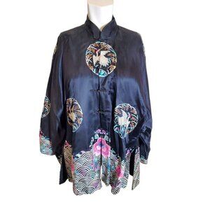 Antique Vintage Handmade Chinese Silk Kimono Jacket Blouse Robe Sz O/S